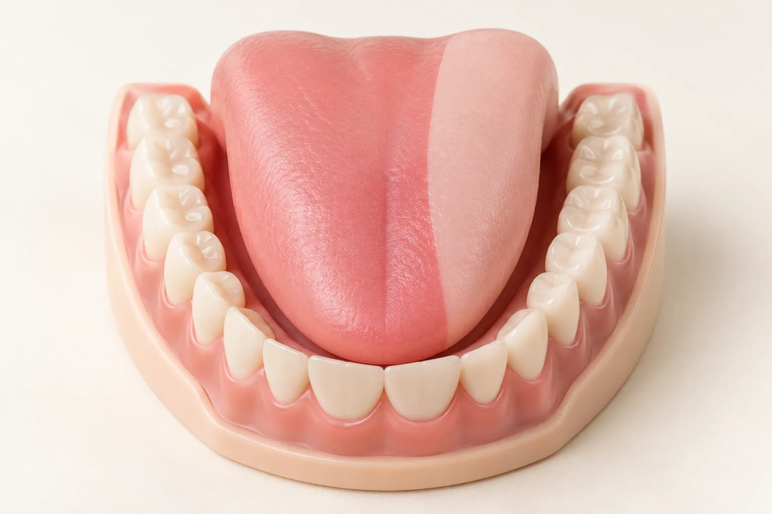 Conceptual illustration of a tongue with an integrated reconstructive soft-tissue segment